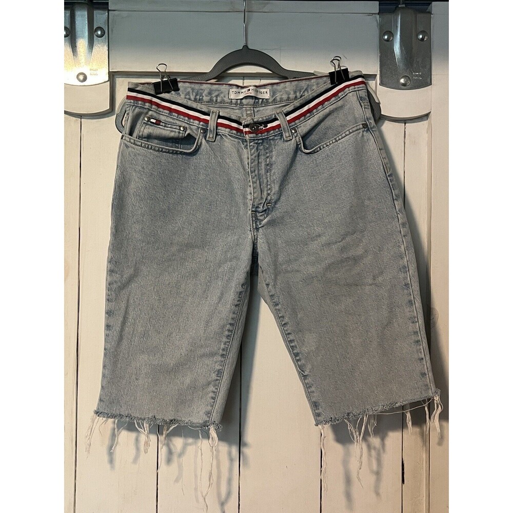 Vintage Tommy Hilfiger Classic Fit Jean Shorts 31 Blue Denim Shorts Cut Off